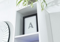 GFW Galicia Tall Wall Mounted Shelf Unit With LED -Grey - thumbnail 7