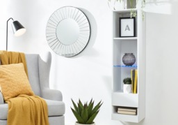 GFW Galicia Tall Wall Mounted Shelf Unit With LED -Grey - thumbnail 5