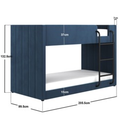 Flair Eden Bunk Bed Navy Velvet - thumbnail 6