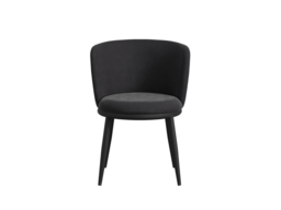 LPD Louie Dining Table with Curve Velvet Dining Chairs Black Wood Effect-Table + 6 Chairs - thumbnail 4