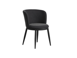LPD Louie Dining Table with Curve Velvet Dining Chairs Black Wood Effect-Table + 6 Chairs - thumbnail 3