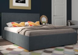 Novogratz Kelly Linen Storage Bed Frame-Dark Grey-Single - thumbnail 2