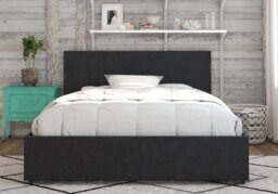 Novogratz Kelly Linen Storage Bed Frame-Dark Grey-Single - thumbnail 6