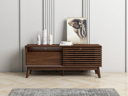 "Kidsaw LV41 TV Cabinet with Sliding Door Columbian Walnut " - thumbnail 4