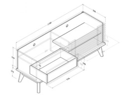 "Kidsaw LV41 TV Cabinet with Sliding Door Columbian Walnut " - thumbnail 6