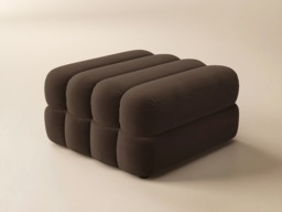 SOLACE+CO Halle Ottoman Storage Footstool Brown Velvet - thumbnail 5
