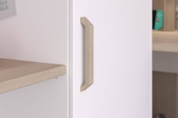 Parisot Alexandra L Shaped High Sleeper Bed with Desk & Storage White & Oak - thumbnail 5