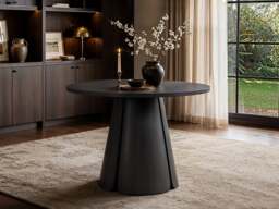 SOLACE+CO Ebony Black Extendable Dining Set with Beige Sylvia Chairs Table 4 Chairs - thumbnail 5