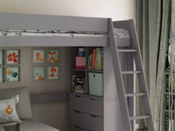 Kids Avenue Estella High Sleeper with Sofa Bed and Storage Grey - thumbnail 6