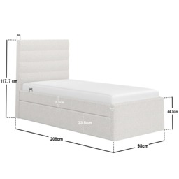 Flair Ari Upholstered Single Bed With Trundle Beige Boucle - thumbnail 7