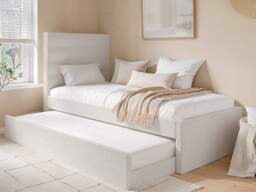 Flair Ari Upholstered Single Bed With Trundle Beige Boucle - thumbnail 2