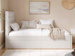 Flair Ari Upholstered Single Bed With Trundle Beige Boucle - thumbnail 3