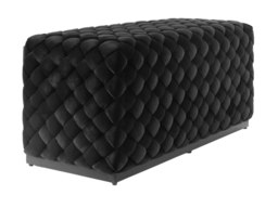 LPD Colline Large Pouffe Black Velvet with Metal Base - thumbnail 3