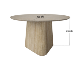 SOLACE+CO Elin & Estella Round Dining Table with 4 Chairs Beige - thumbnail 6