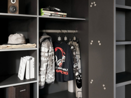 Recoil Summit Gaming High Sleeper with Wardrobe Black & Grey - thumbnail 4