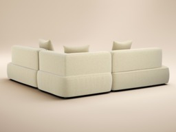 SOLACE+CO Luna Large Corner 5 Seater Sofa Cream Chenille - thumbnail 5