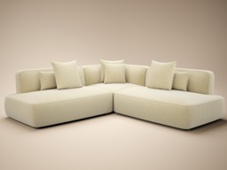 SOLACE+CO Luna Large Corner 5 Seater Sofa Cream Chenille - thumbnail 3
