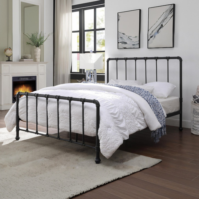 Flintshire Furniture Kinnerton Black Metal Bed Frame-Kingsize - image 1