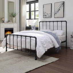 Flintshire Furniture Kinnerton Black Metal Bed Frame-Kingsize - thumbnail 1