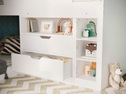 Flair Oscar Staircase Triple Bunk Bed with Storage White - thumbnail 7