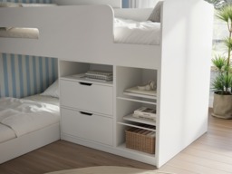 Flair Oscar Staircase Triple Bunk Bed with Storage White - thumbnail 4