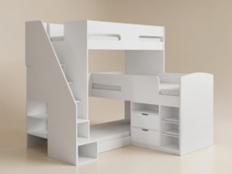 Flair Oscar Staircase Triple Bunk Bed with Storage White - thumbnail 5