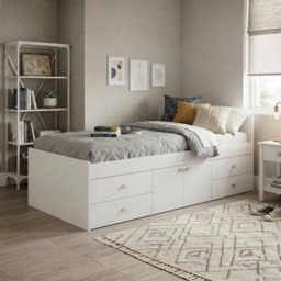 Kidsaw Multi Drawer Single Cabin Bed with Storage White