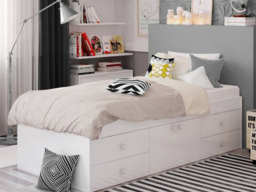 Kidsaw Multi Drawer Single Cabin Bed with Storage White - thumbnail 3