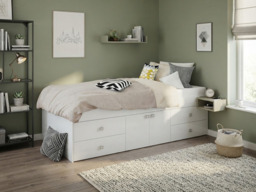 Kidsaw Multi Drawer Single Cabin Bed with Storage White - thumbnail 2