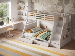 Flair Lunar Triple Staircase Bunk Bed with Storage White - thumbnail 4