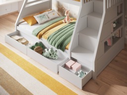Flair Lunar Triple Staircase Bunk Bed with Storage White - thumbnail 5