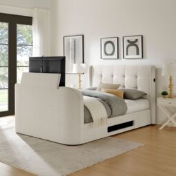 Koble Wafer Kingsize Side-Lift Ottoman TV Bed Natural