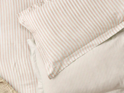 Yard Hebden Stripe Pillowcase Pair 100% Cotton Blush - thumbnail 2