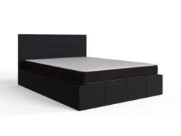 GFW End Lift Ottoman Storage Bed-Black Faux Leather-Double - thumbnail 5