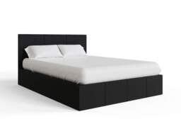 GFW End Lift Ottoman Storage Bed-Black Faux Leather-Double - thumbnail 4