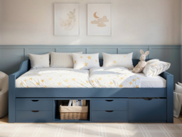 Flair Blair Low Sleeper Bed with Storage Blue - thumbnail 3