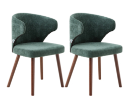Living & Home Set of 2 Upholstered Dining Chairs - thumbnail 6