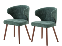 Living & Home Set of 2 Upholstered Dining Chairs - thumbnail 2