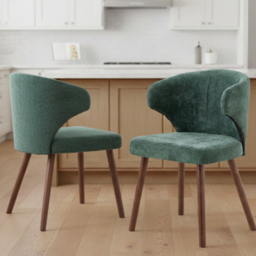 Living & Home Set of 2 Upholstered Dining Chairs