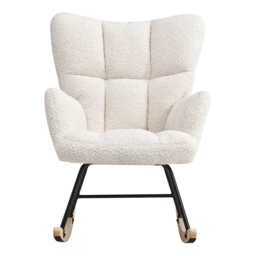 Living & Home Tufted Upholstered Rocking Chair Cream - thumbnail 3