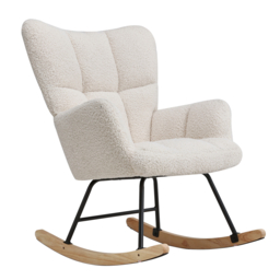 Living & Home Tufted Upholstered Rocking Chair Cream - thumbnail 5