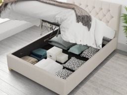 Aspire Olivier Ottoman Bed Eire Linen Off-White - Small Double - thumbnail 4