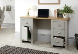 GFW Lancaster 4 Drawers Study Desk -Grey - thumbnail 4