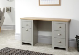 GFW Lancaster 4 Drawers Study Desk -Grey - thumbnail 2