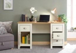 GFW Lancaster 4 Drawers Study Desk -Grey - thumbnail 3