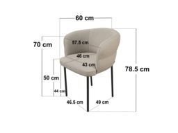 SOLACE+CO Ebony Oak Extendable Dining Set with 4 Elise Fabric Chairs Beige - thumbnail 4
