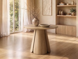 SOLACE+CO Ebony Oak Extendable Dining Set with 4 Elise Fabric Chairs Beige - thumbnail 6