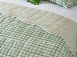 Furn Scallop Quilted Bedspread Polyester and Cotton-Sage-265cm x 265cm - thumbnail 2