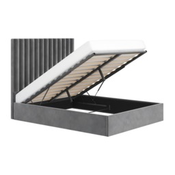 Flair Everley Double Ottoman Bed Grey Velvet - thumbnail 6