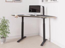 "Koble Gino Height Adjustable Corner Desk With Wireless Charging Black " - thumbnail 6
